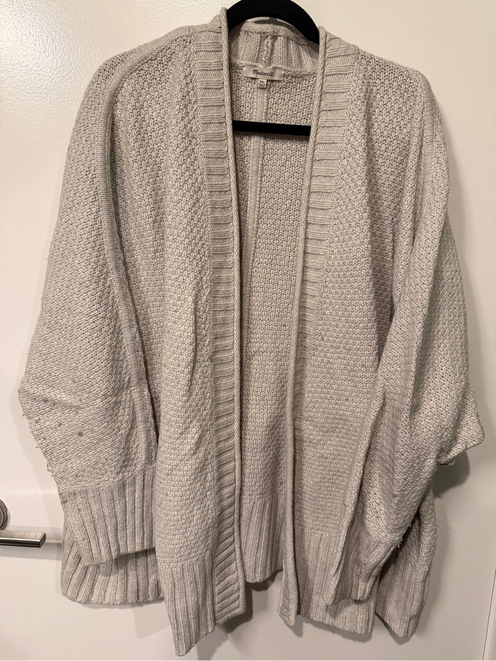 Madewell Cream Open-Front Chunky Knit Cardigan